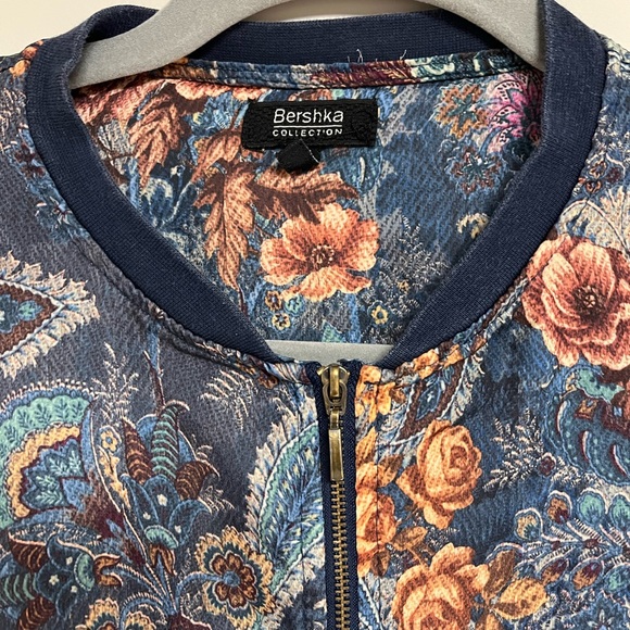 Bershka Sheer Flower Bomber Jacket Size S - Picture 2 of 8